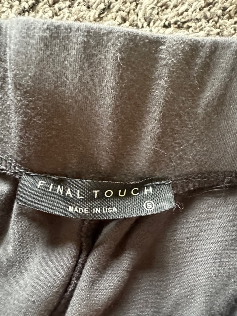 Final Touch Charcoal Gray Drawstring Harem Pants size Small Cotton Relaxed - Picture 3 of 6